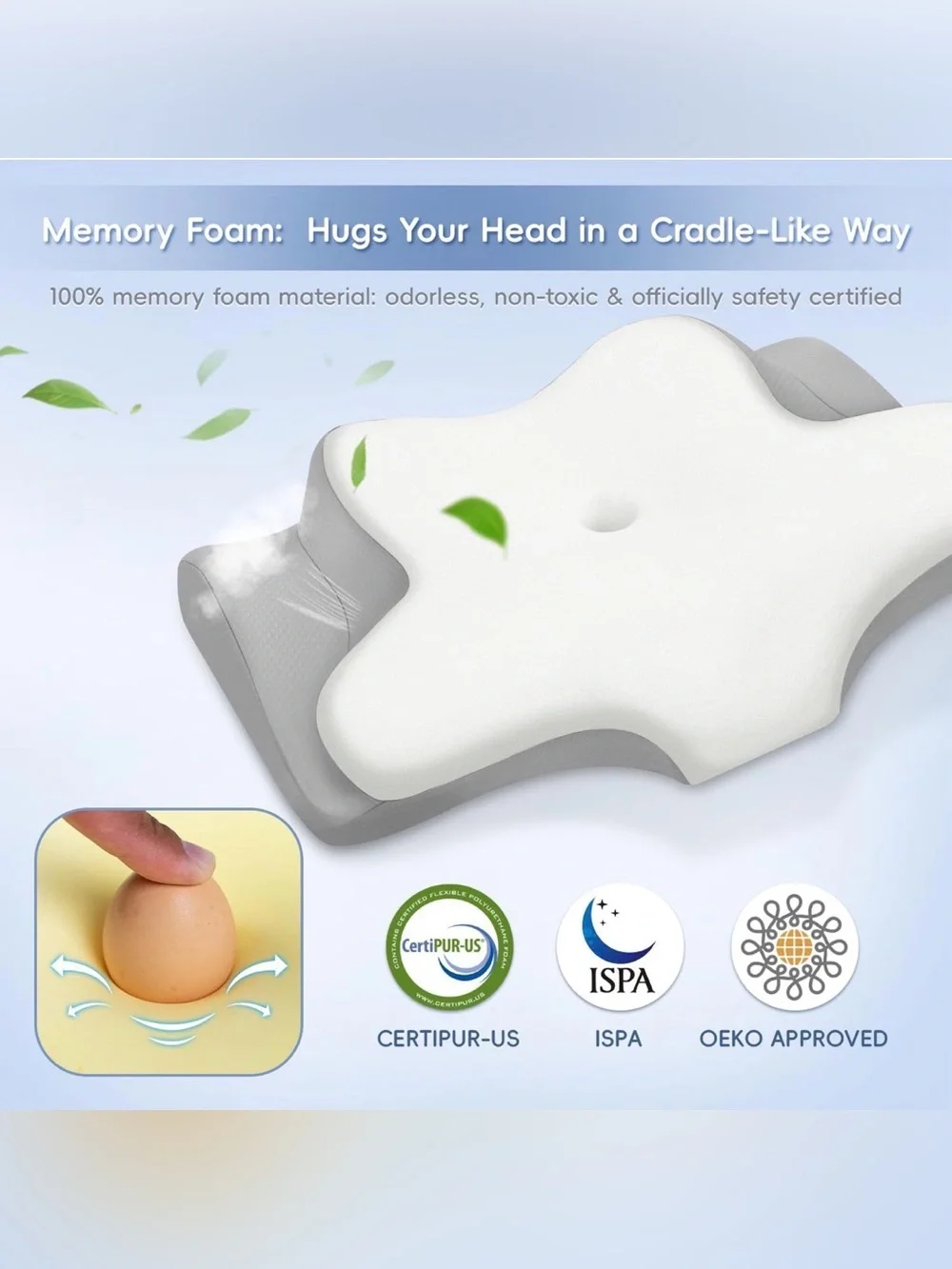 Cervical Neck Pillow, Memory Foam Pillows for Neck and Shoulder Pain Relief
